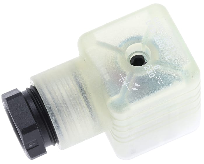 Hirschmann GDML 2P+E DIN 43650 A, Female Solenoid Valve Connector, with Indicator Light, 250 V Voltage