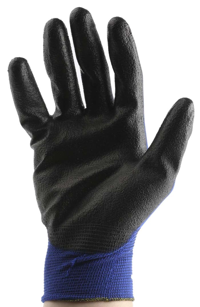 Ansell Colortext Plus Guanti Di Protezione Meccanica Anti-Taglio, Blu, Taglia XL (12 Paia) - Resistenza E Comfort