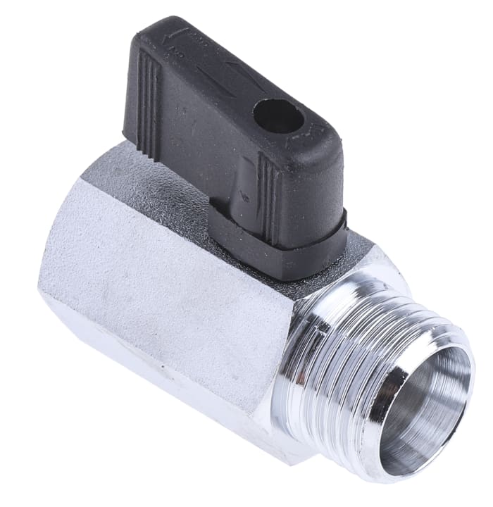 RS PRO Chrome Plated Brass Hydraulic Ball Valve G 1/2