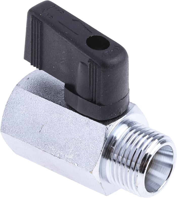 RS PRO Chrome Plated Brass Hydraulic Ball Valve G 3/8