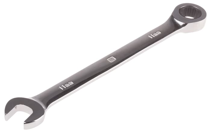 RS PRO Combination Ratchet Spanner, 11mm, Metric, Double Ended