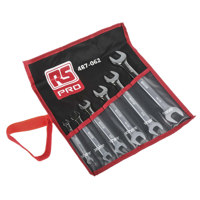 Jeu de clés RS PRO 6 pièces en Alliage d'acier 1/4 x 5/16 → 13/16 x 7/8 pouce