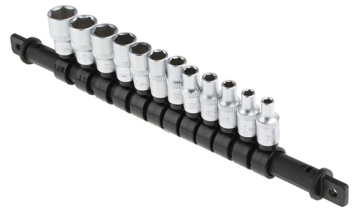 RS PRO 12-Piece Metric 1/4 in Standard Socket Set , 6 point
