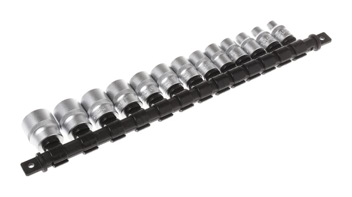 RS PRO 13-Piece Metric 3/8 in Standard Socket Set, 12 point