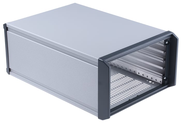 Boîtier rackable 19" nVent SCHROFF 3U, Dimensions 155 x 257 x 386mm Gris, Blanc