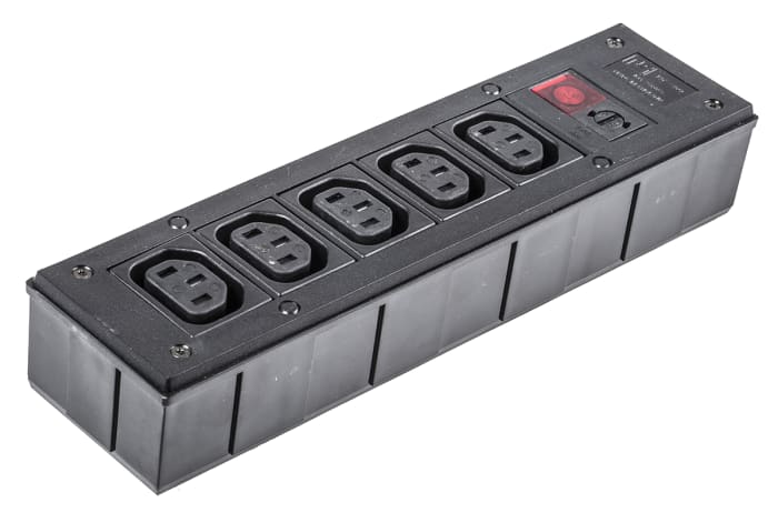 Bulgin IEC C13 5 Gang Power Distribution Unit, Filtered, 250 V ac, Fused