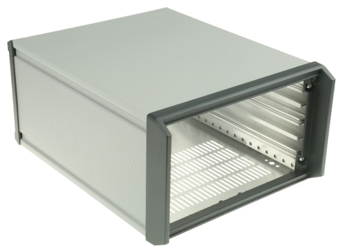 Boîtier rackable 19" nVent SCHROFF 3U, Dimensions 155 x 257 x 326mm Gris, Blanc
