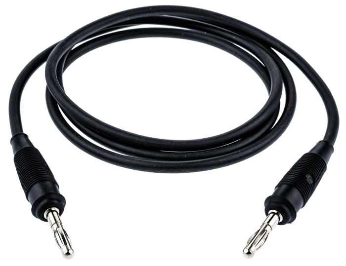Hirschmann Test & Measurement Test lead, 10A, 60V dc, Black, 1m Lead Length