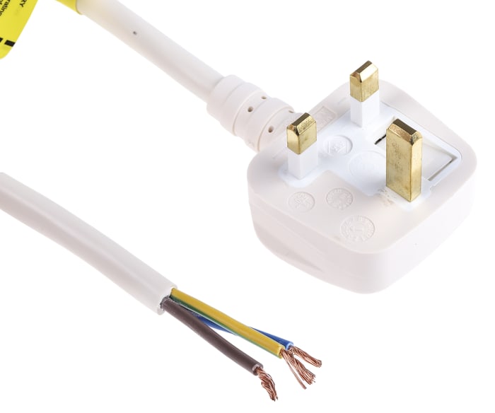 Cordon d'alimentation RS PRO, Connecteur Sans connecteur Fiche britannique de type G, 2m, 13 A / 250 V