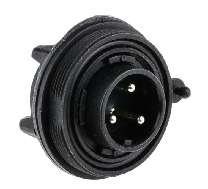 Bulgin Circular Connector, 3 Contacts, Panel, Standard Connector, Plug, Male, IP68, IP69K, Standard Buccaneer Series