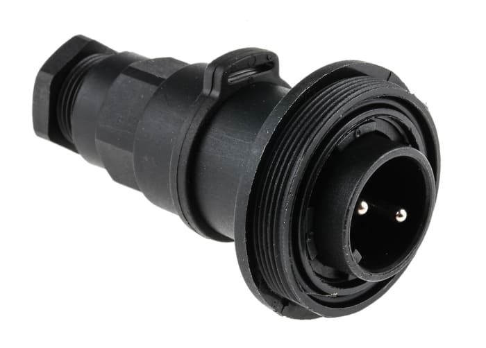 Bulgin Circular Connector, 2 Contacts, In-line, Plug, Male, IP68, Standard Buccaneer Series