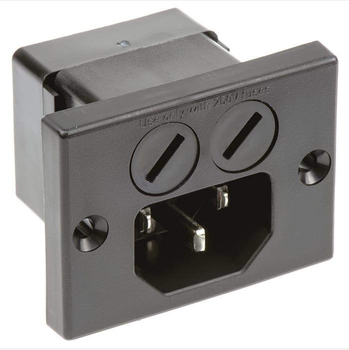 Schurter C14 Panel Mount IEC Connector Male, 10A, 250 V