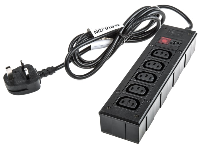 Bulgin IEC C13 5 Gang Power Distribution Unit, 2m Cable, 10A, 250 V ac
