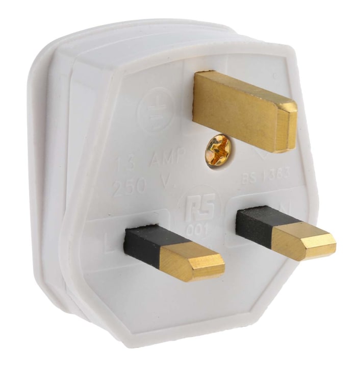 RS PRO UK Mains Plug, 3A White, Cable Mount Thermoplastic, Urea Formaldehyde, 250 V