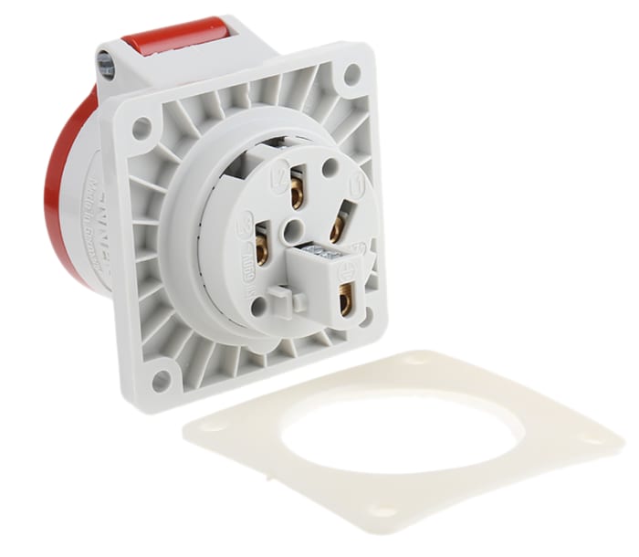 1390 MENNEKES | MENNEKES IP44 Red Panel Mount 4P Industrial Power  