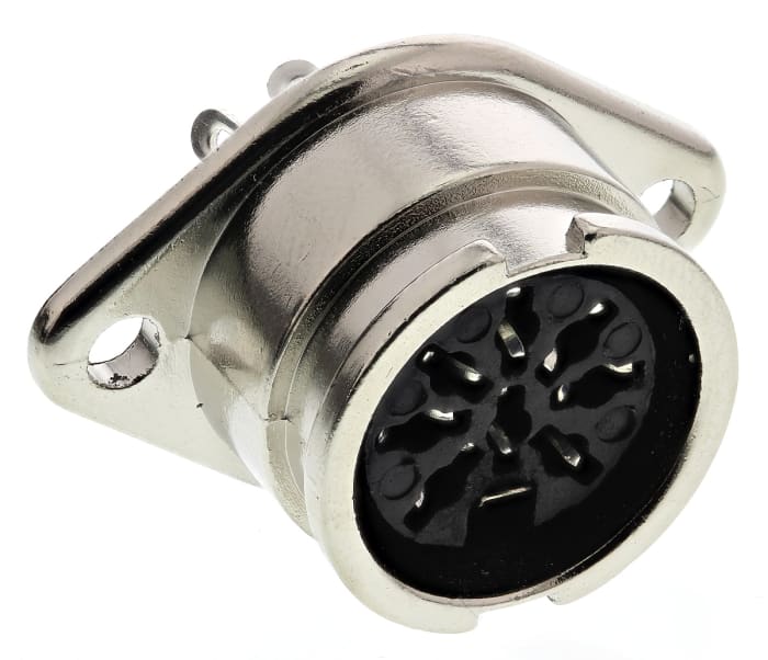 RS PRO 8 Pole Din Socket, 1A, 100 V ac, Bayonet, Female, Chassis Mount