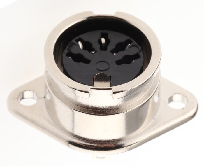 RS PRO 5 Pole Din Socket, 4A, 100 V ac, Bayonet, Female, Chassis Mount