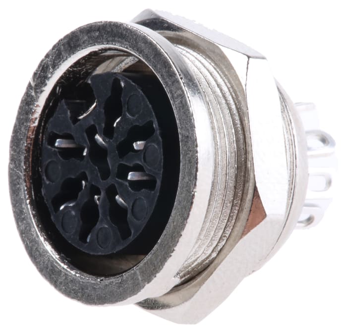 RS PRO 8 Pole Din Socket, 4A, 100 V ac, Female, Panel Mount