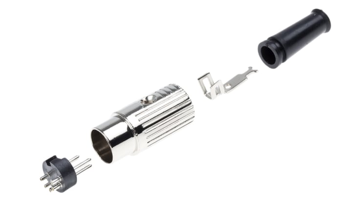 RS PRO 5 Pole Din Plug, 1A, 100 V ac, Male, Cable Mount