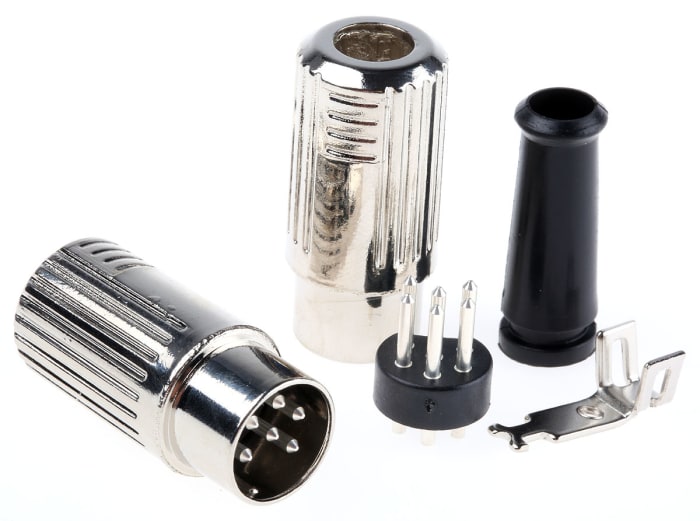 RS PRO 6 Pole Din Plug, 4A, 100 V ac, Male, Cable Mount