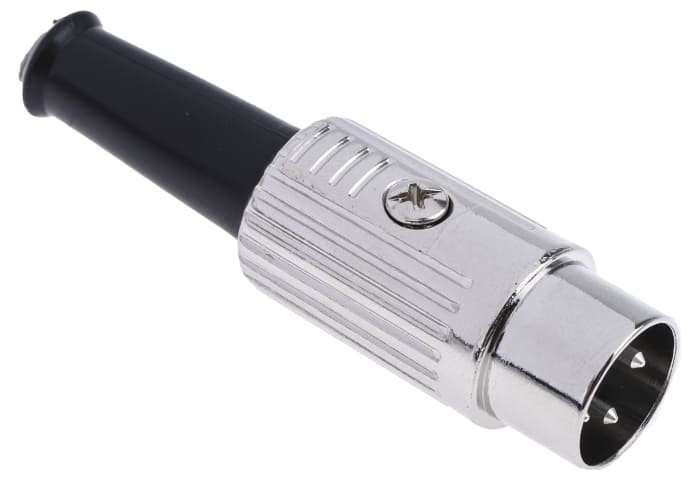 RS PRO 3 Pole Din Plug, 1A, 100 V ac, Male, Cable Mount