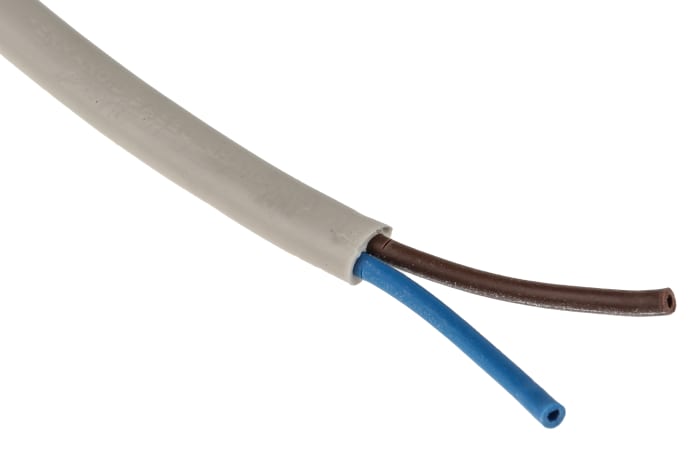 RS PRO | RS PRO H03VVH2-F, 100 m 2 Core Power Cable, White Polyvinyl ...