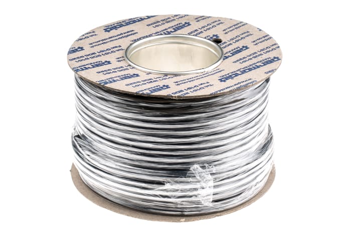 Cable de alimentación 2183Y H03VV-F RS PRO de 3 núcleos, 0.75 mm², Ø ext. 5.9mm, long. 50m, 300 V / 6 A, funda de PVC,