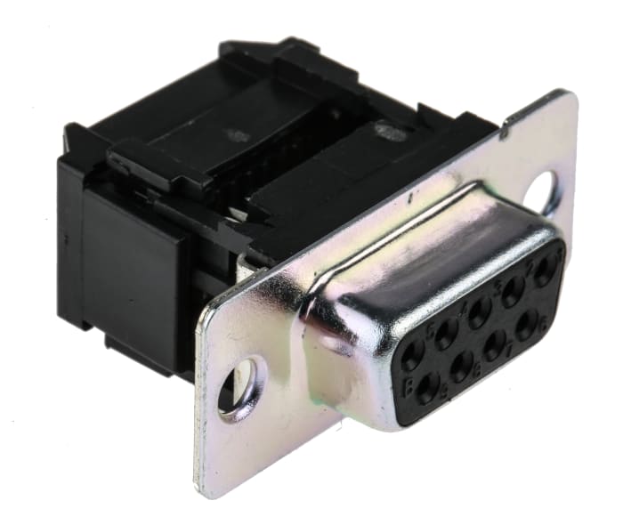 Konektor D-Sub IDC, rozteč: 2.77mm, počet kontaktů: 9, orientace těla: Pravý úhel, Samice pouzdro ze zinkem potažené