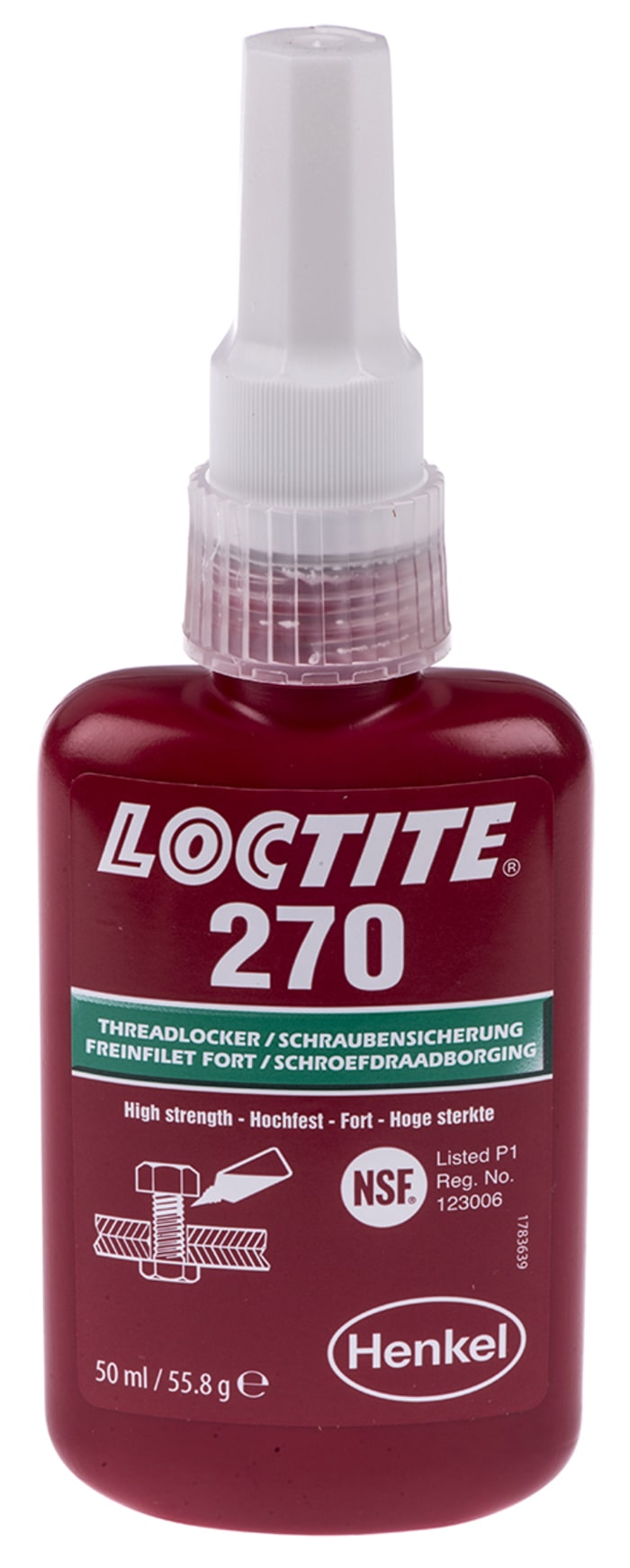 Loctite 270 Yeşil Dişli sabitleyici, 24 sa Kürlenmiş, 50 ml