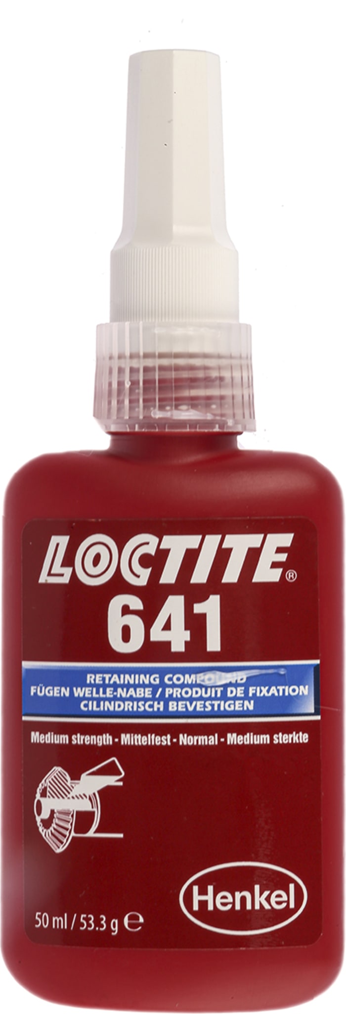 Loctite Yellow 641 Medium Strength, Retaining Compound Methacrylate Liquid Bottle 50 ml, -55 → +150 °C