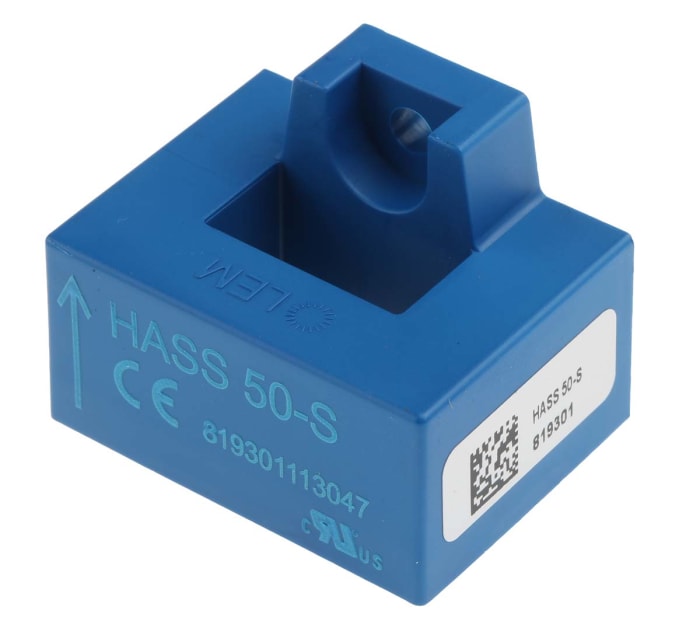 LEM HASS Series Current Transformer, 50A Input, 50:1, 20.4 x 10.4mm Bore, 5 V