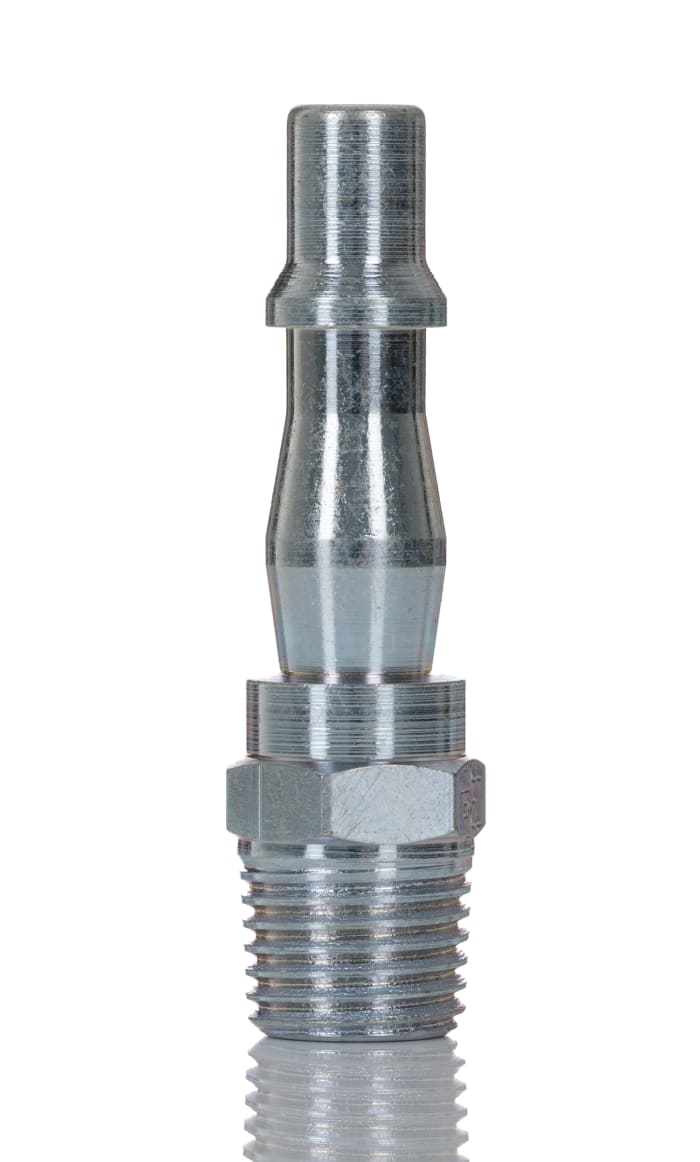 PCL Steel Male Pneumatic Quick Connect Coupling, R 1/4 Male Threaded