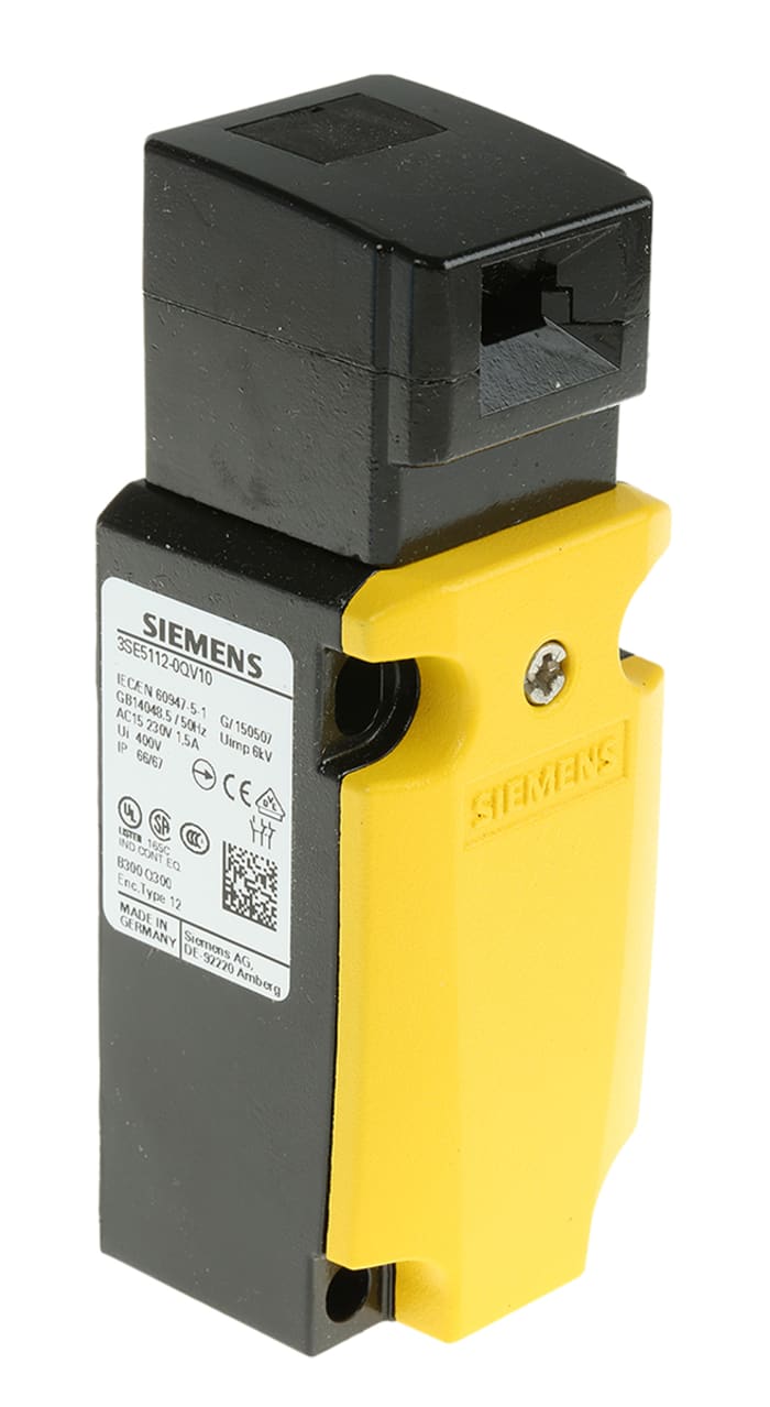 Commutateur de verrouillage de sécurité Siemens 3SE5, 2NF/1NO, A clé, IP66, IP67, 230V, 3A