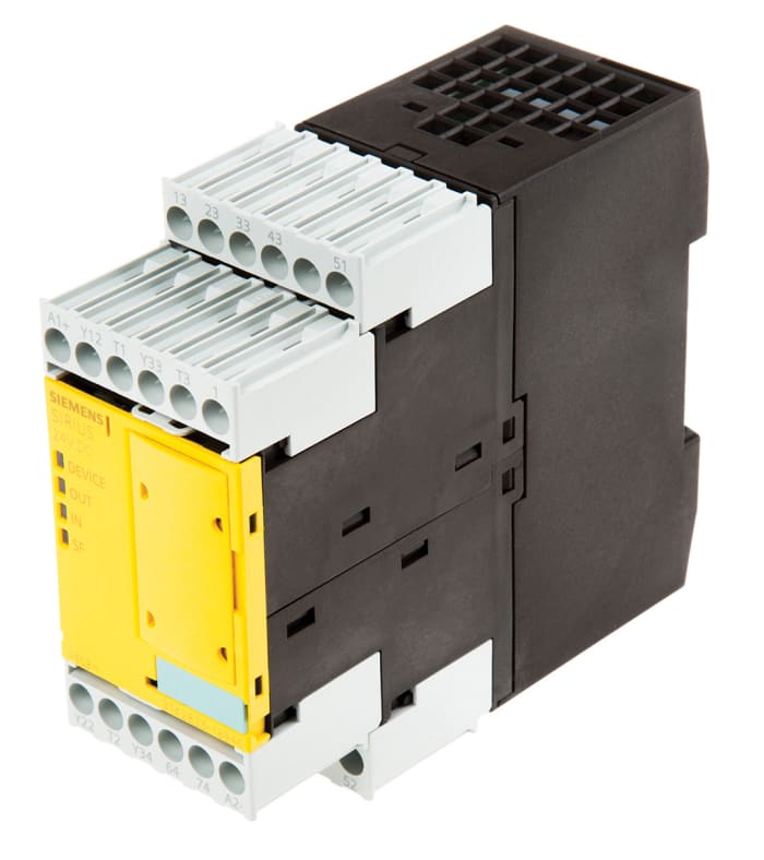 Relais de sécurité Siemens 3TK28, 24V c.c., 2 canaux, 4 contacts de sécurité