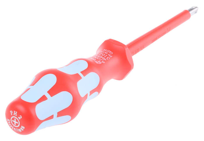 022734 Wera Wera Phillips Insulated Screwdriver PH2 Tip 100 mm