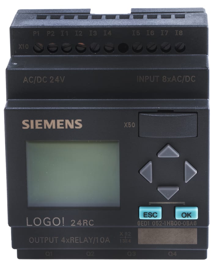 Siemens LOGO! 6 Logic Module, 24 V ac/dc Relay, 8 x Input, 4 x Output With Display