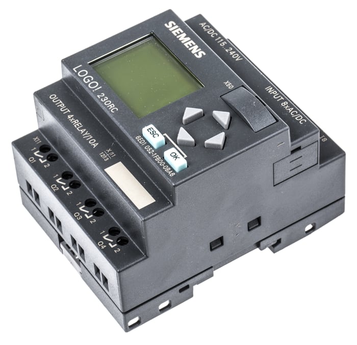 Siemens Lojik Modülü Ekran Dahil, 8 x Giriş, 4 x Çıkış, 115 V ac/dc, 230 V ac/dc , Mantık Kontrol Modülü