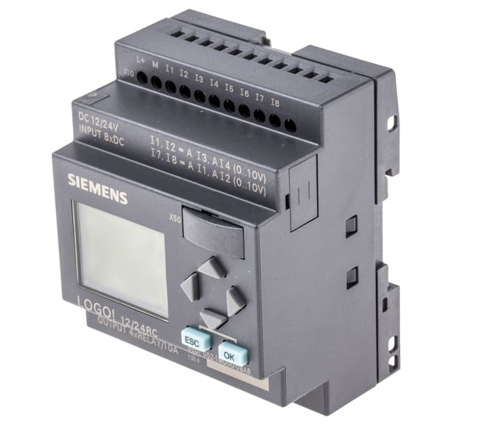 Siemens LOGO! 6 Logic Module, 12 → 24 V dc Relay, 8 x Input, 4 x Output With Display