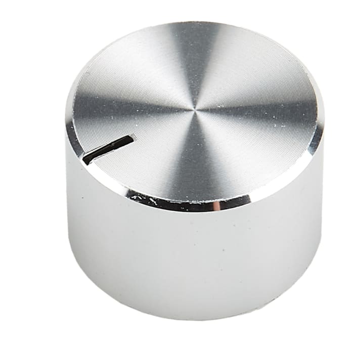 RS PRO RS PRO 18mm Silver Potentiometer Knob for 6.4mm Shaft Splined
