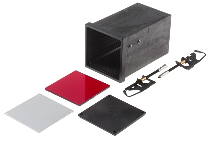 Caja para instrumentación RS PRO de Noryl Negro, , , 72 x 72 x 116mm