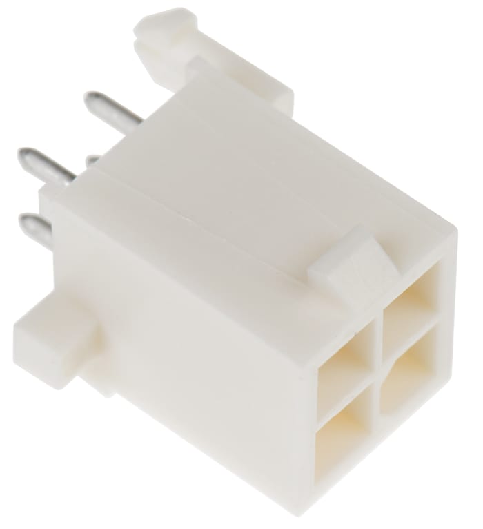 TE Connectivity Mini-Universal MATE-N-LOK Series Straight Through Hole PCB Header, 4 Contact(s), 4.14mm Pitch, 2