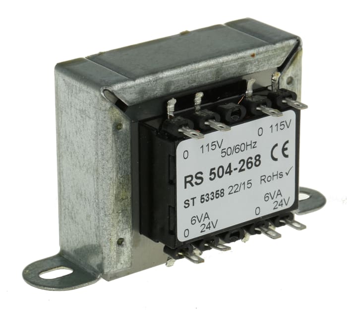 RS PRO 12VA 2 Output Chassis Mounting Transformer, 24V ac, IEC 61558-2-6