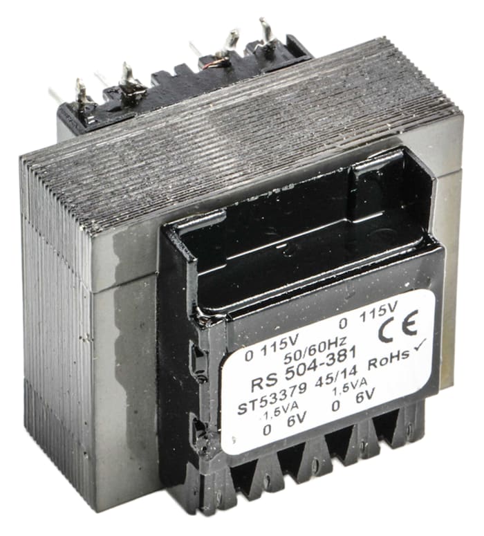 RS PRO 6V ac 2 Output Through Hole PCB Transformer, 3VA