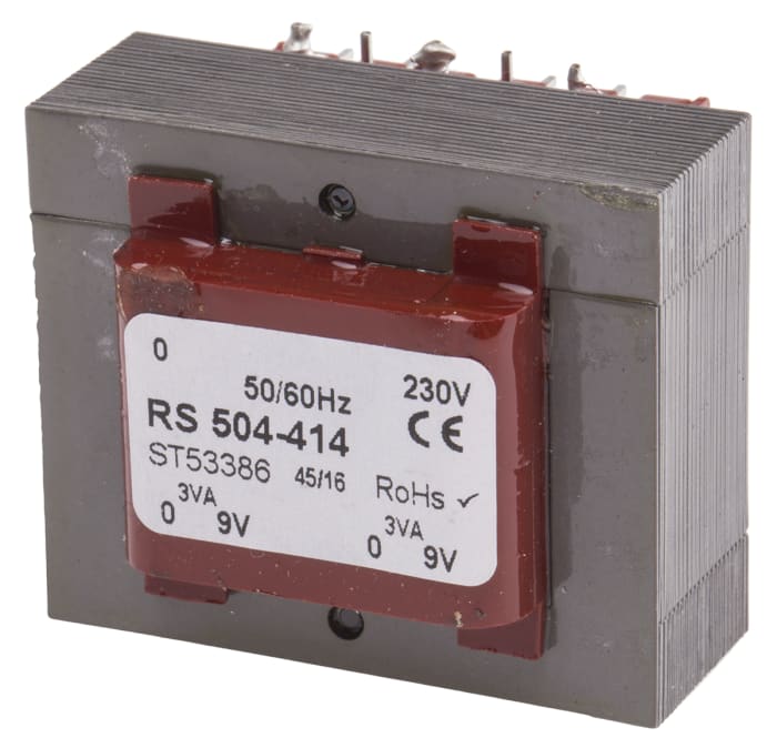 RS PRO 9V ac 2 Output Through Hole PCB Transformer, 6VA