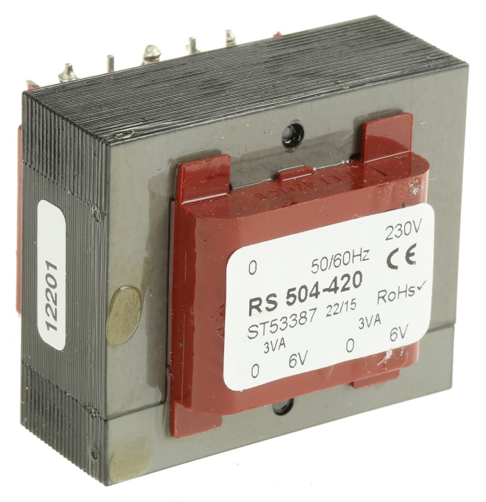 RS PRO 6V ac 2 Output Through Hole PCB Transformer, 6VA