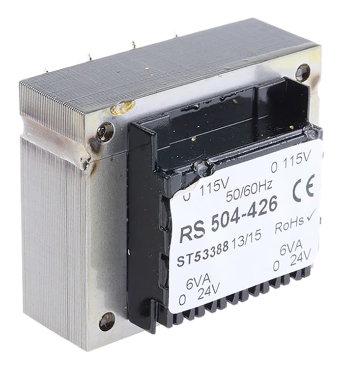 Transformateur pour circuit imprimé RS PRO, 24V c.a., 115 V ac, 230 V ac, 12VA, 2 sorties