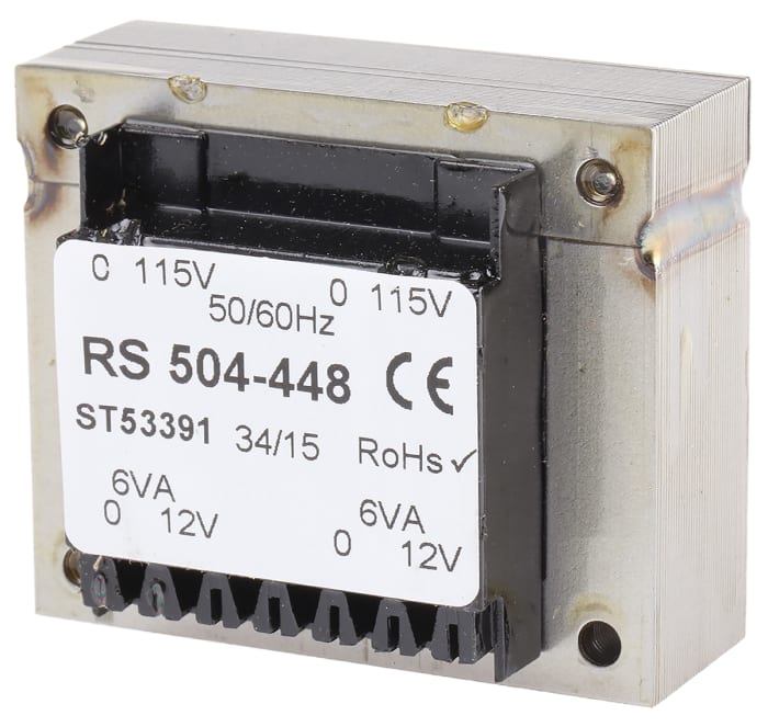 RS PRO 12V ac 2 Output Through Hole PCB Transformer, 12VA