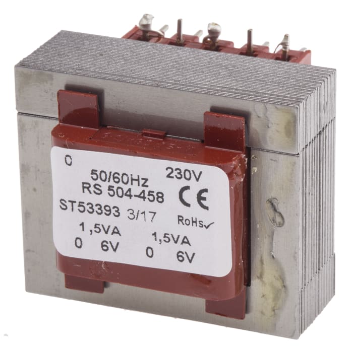 RS PRO 6V ac 2 Output Through Hole PCB Transformer, 3VA