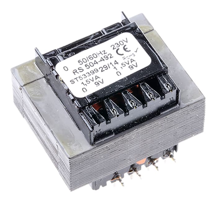 Transformateur pour circuit imprimé RS PRO, 9V c.a., 230V c.a., 3VA, 2 sorties
