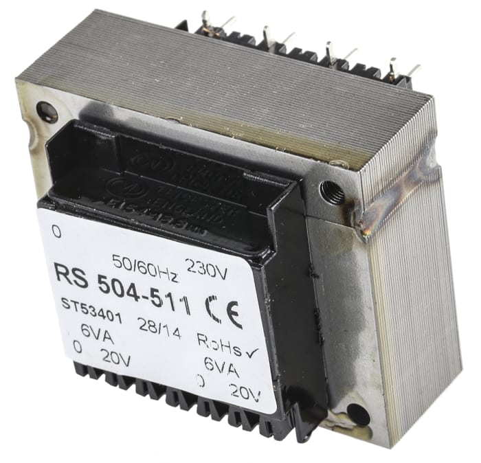 RS PRO 20V ac 2 Output Through Hole PCB Transformer, 12VA